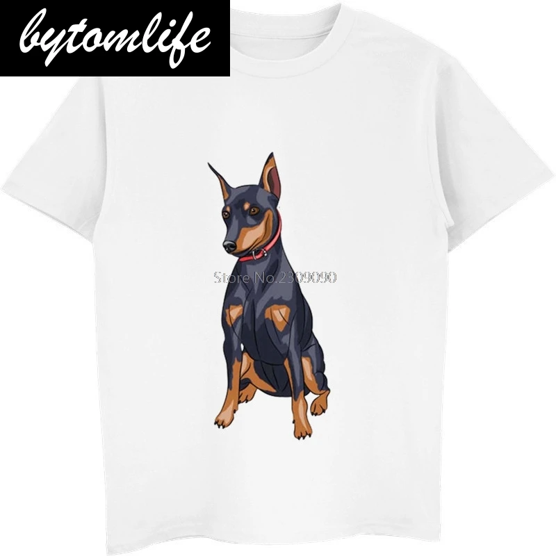 Миниатюрная модная футболка Pinscher с изображением пород собаки мужская летняя