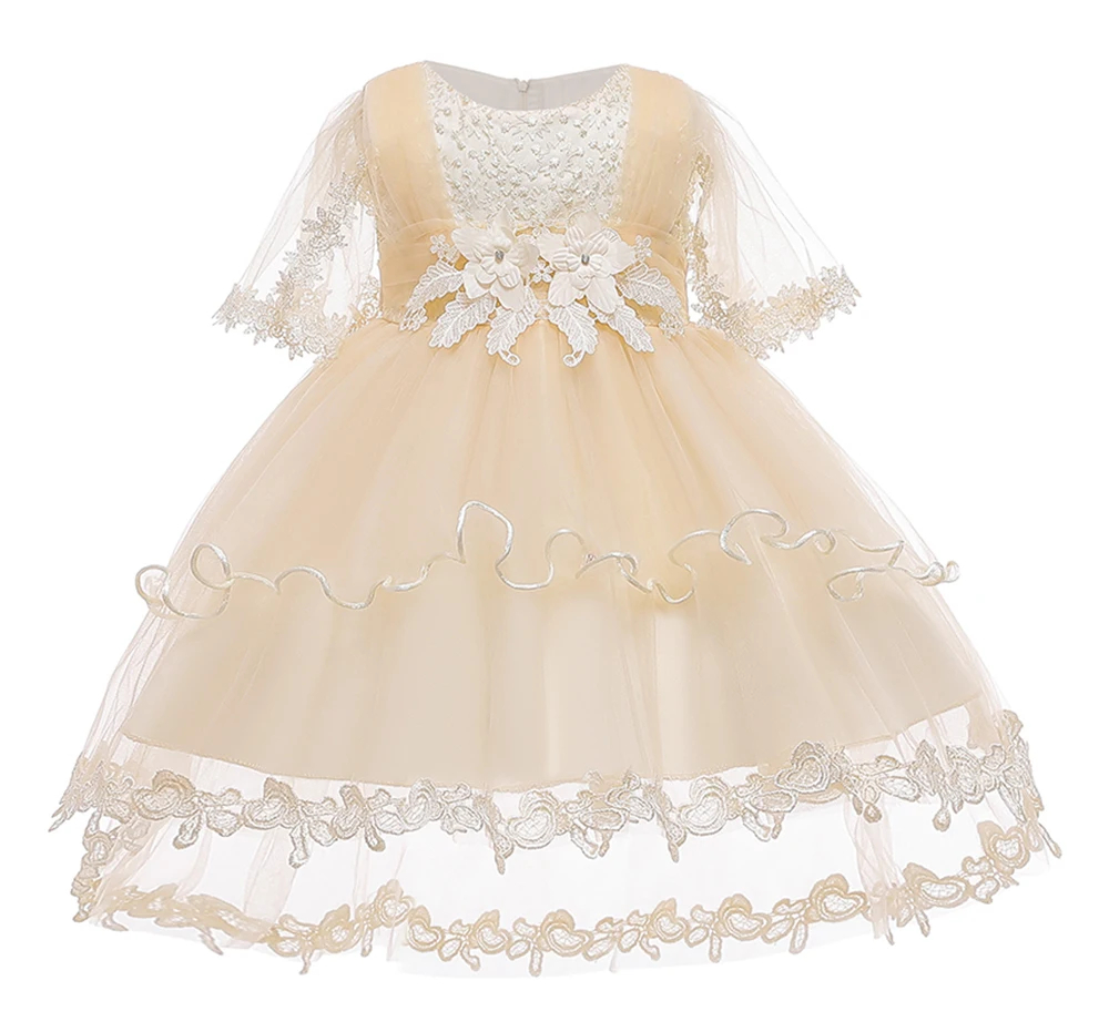 Платье принцессы с цветочным узором для девочек; однотонное платье-пачка для девочек на свадьбу, день рождения, вечеринку; Детский костюм; детская одежда на год
