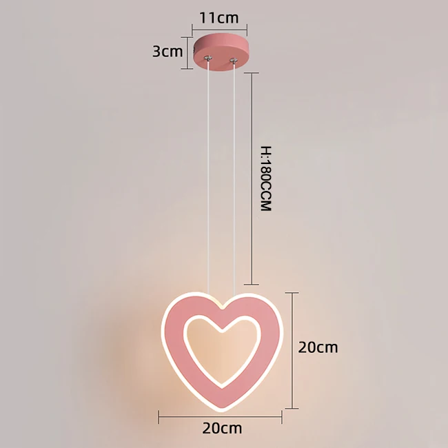 Heart Pink Современные светодиодные подвесные светильники для спальни, столовой, прикроватной тумбочки, домашний декоративный подвесной светильник, светильники,, 110 В, 220 В - Цвет корпуса: Heart Pink