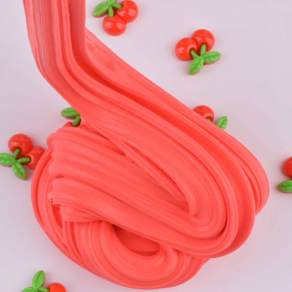 

100ML Fruit Cherry Slime Cloud DIY Putty Soft Clay Charms Light Playdough Lizun Slime Supplies Antistress Gifts For Kids