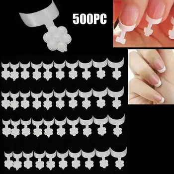 

French Chip-Proof Manicure Kit 500Pcs French Nail Art Short Tips Acrylic UV Gel False Tips DIY Manicure Tools Plum Blossom