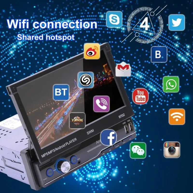 SWM 9702 1Din Android 8.1 Car Radio 7