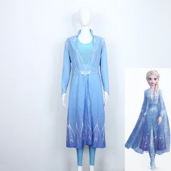 

2019 movie Queen Elsa Dresses Cosplay Costumes Princess Elsa Princess dress Halloween woman girl evening dress show costume