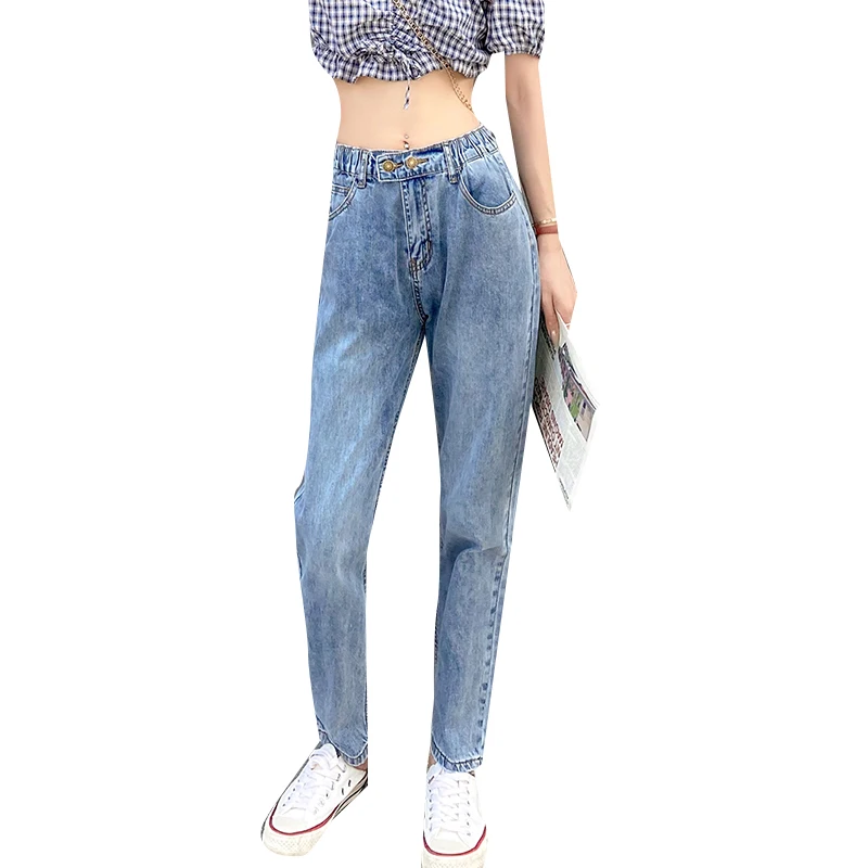 

Spring Fall Summer Cotton Office Lady Plus Size Oversized Jeans Denim Harem Pants Woman Jeans