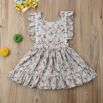 

Summer Sleeveless Girls Clothing Sets Flower Dres for Baby Girl Clothes Party Dress Toddler Baby Girl clothes