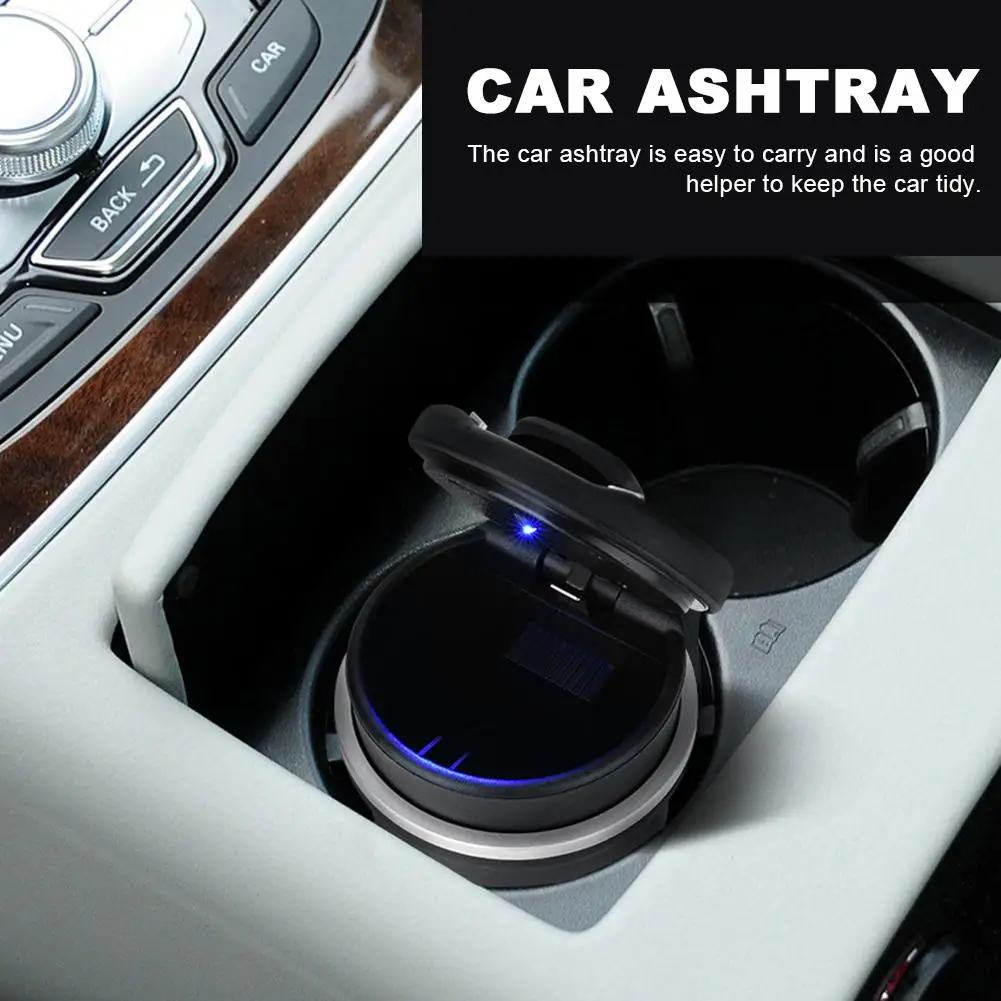 

Portable Car Auto Ashtray Smokeless Ashtray Cigarette Holder With Inner LED Light And Anti-slip Rubber Bottom
