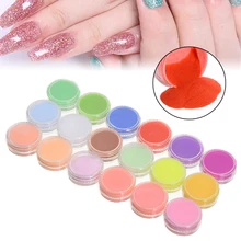 18 смешанных цветов акриловых порошков для дизайна ногтей УФ гель Дизайн 3D порошок Пыль Набор для украшения салона шеллхард