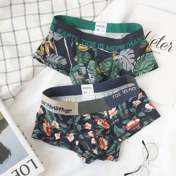 

SEAFTE Men Boxers Breathable Men Underwear Cotton Boxer Low Rise Men Boxer Shorts Digital Printing Sexy Underpants 2020 New