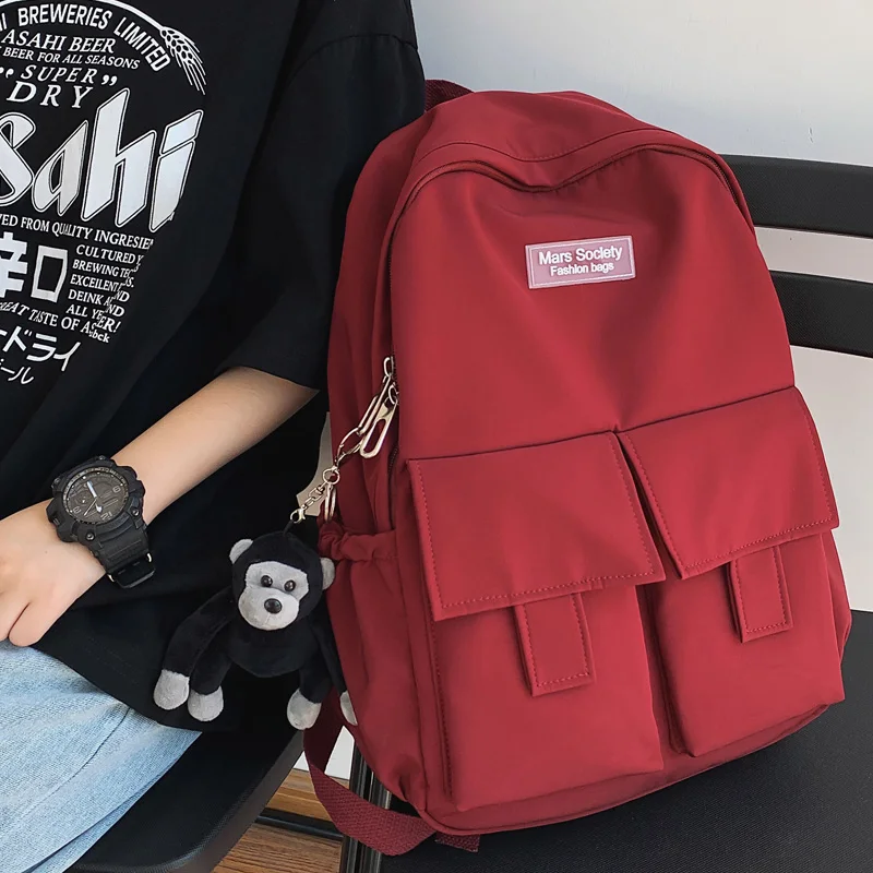 Женский Одноцветный рюкзак DIFA Модный водонепроницаемый нейлоновый с двумя