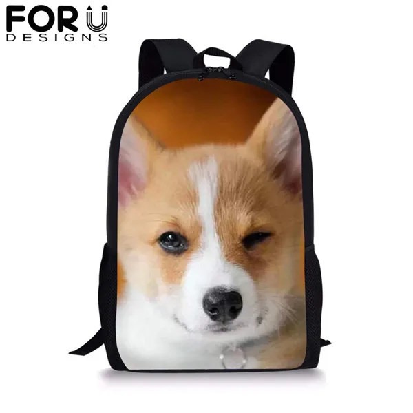 FORUDESIGNS/Школьные сумки с принтом собаки Alpac Corgi для мальчиков и девочек, милый рюкзак для подростков, Студенческая сумка для книг, Детский рюкзак для путешествий - Цвет: CDYH1592C