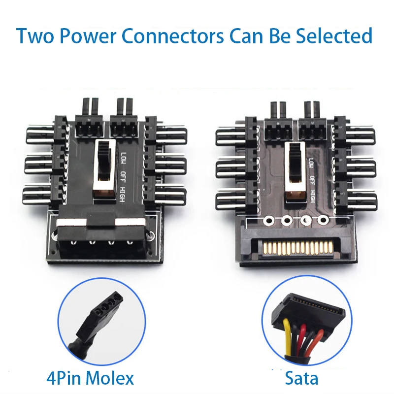 OULLX 1 до 8 3 контактный вентилятор концентратор Pwm Sata Molex разделитель для ПК кабель