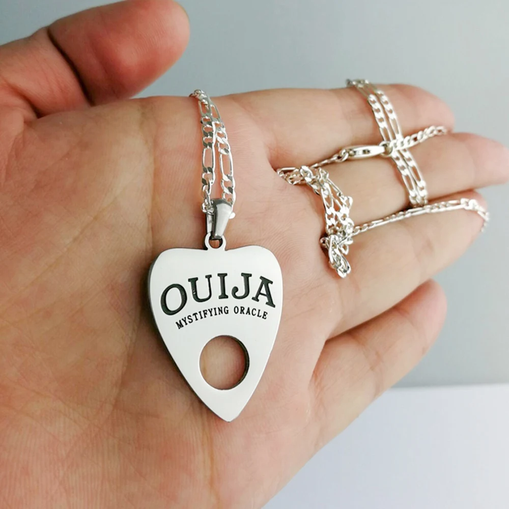 DZ12001 Hongtu-1PC сердце Ouija доска планшет ожерелье кулон из нержавеющей стали цепь 2" унисекс высокое качество пирсинг ювелирные изделия для тела - Окраска металла: DZ12001