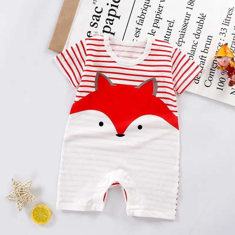 Baby Bodysuits made from viscose  3 6 12 24 Month Infant Climbing Clothes Summer Short Sleeve Onesie Boys Girls Baby Romper Cartoon Cotton Newborn Jumpsuit Baby Bodysuits medium Baby Rompers