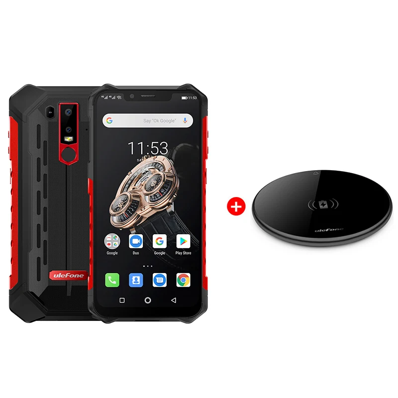 Black add UF002 Ulefone Armor 6S прочные мобильные телефоны 6," Helio P70 6G+ 128G 16MP+ 8MP Face ID NFC Беспроводная зарядка Android 9,0 смартфон - Цвет: Black add UF002
