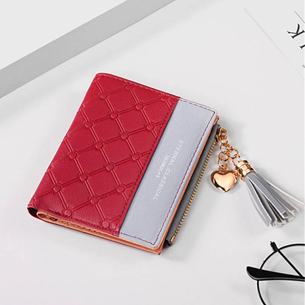 Tassel Women Wallet Small Leather Wallets Zipper Purses Bifold Slim Coin Purse ID Card Holder Female Purse Clutch
