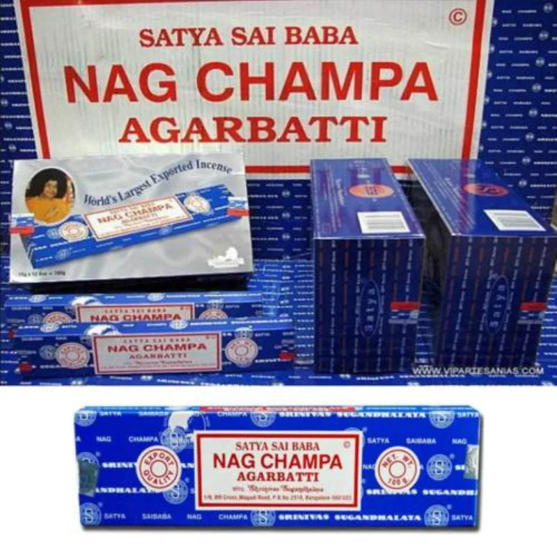 

Satya Sai Baba NAG CHAMPA Incense Sticks Box x 12 x15g Packs Agarbathi