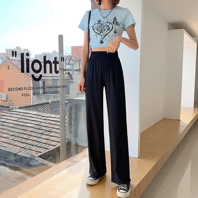 Cloth Pants Korean Women, Wide Korean Pants Female