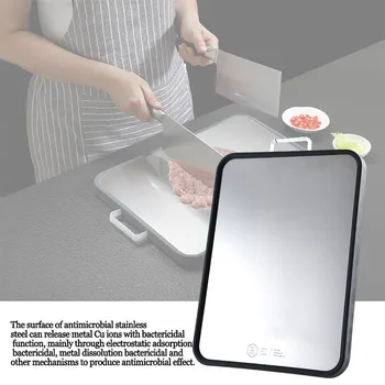 

Stainless Steel Non-slip Chopping Block Anti-mildew Multifunction Cutting Board Durable Kitchen Double Sided Chopping Board