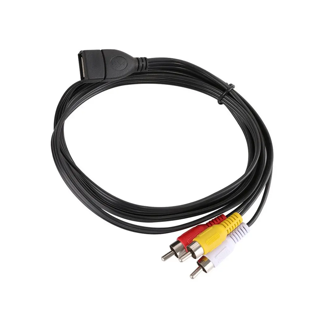 

5ft USB A Female Socket to 3RCA Male Plug Video A/V Camcorder Adapter Cable Cord