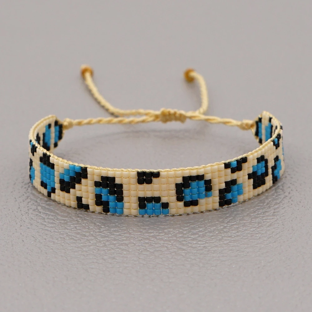 Handmade Boho Miyuki with Tassel - Evil Eye Bracelet Set