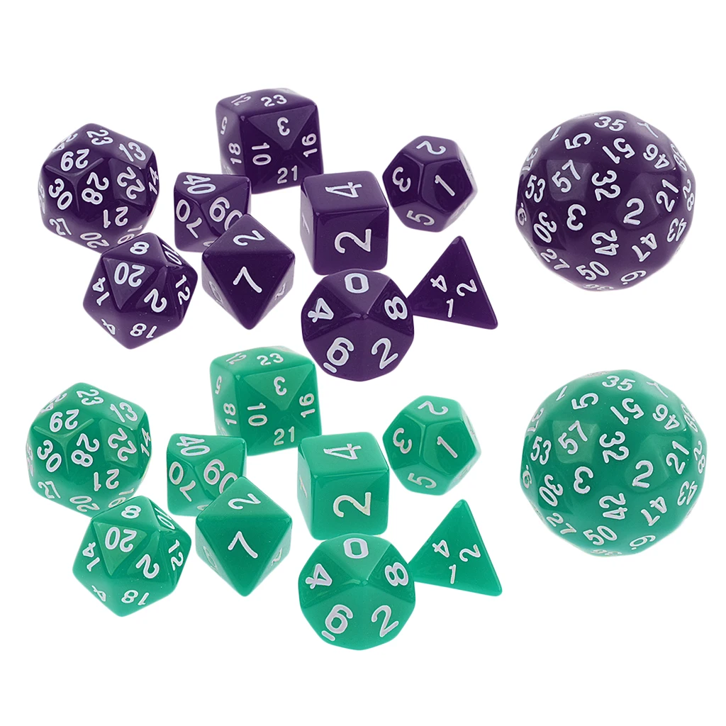 20 штук многогранные кости D4 D6 D8 D10 D12 D20 D24 D30 D60 подземелья D&D ролевой игры «сделай сам»