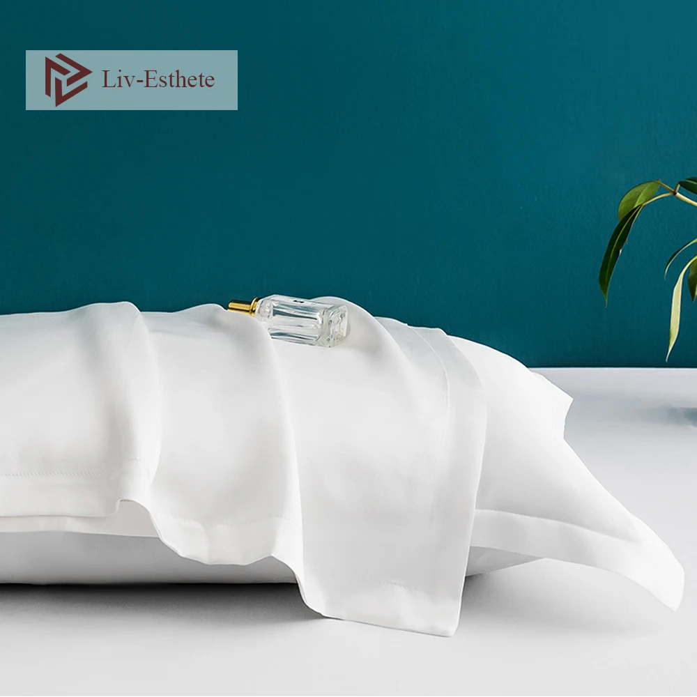 Шелковая роскошная белая наволочка Liv Esthete Pure 19 Momme для красоты здоровых волос Queen