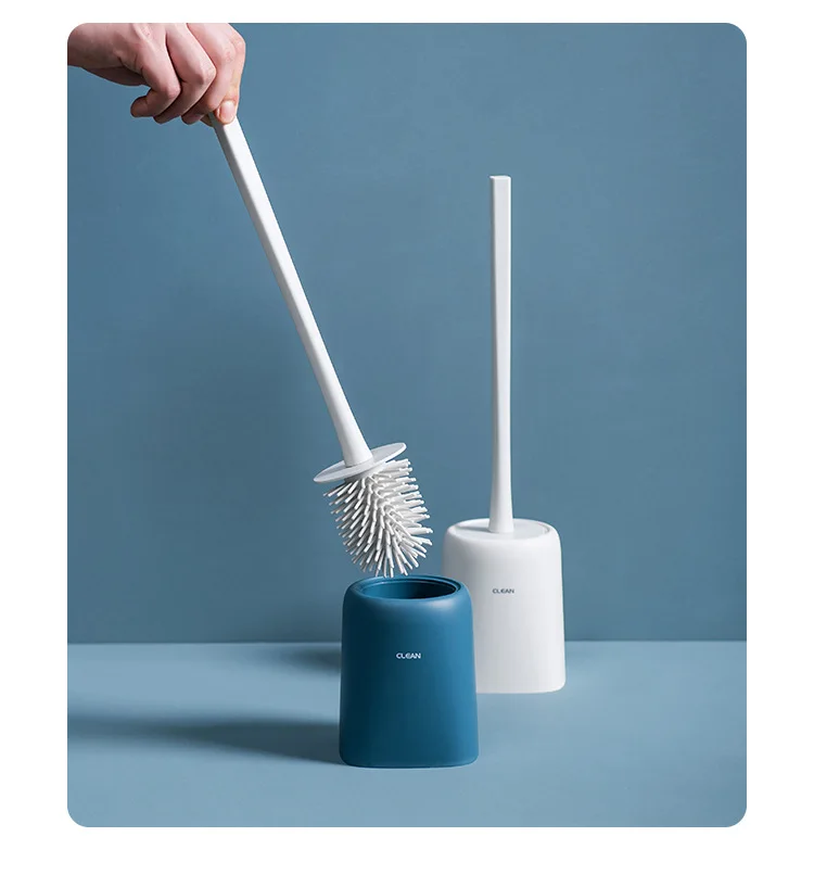 Nordic Plastic Toilet Brush Holder Soft Brush Head Cleaning Supplies Blue Toilet Cleaning Brush produtos para limpeza de casa