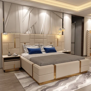 

Luxury bedroom sets customized size bed