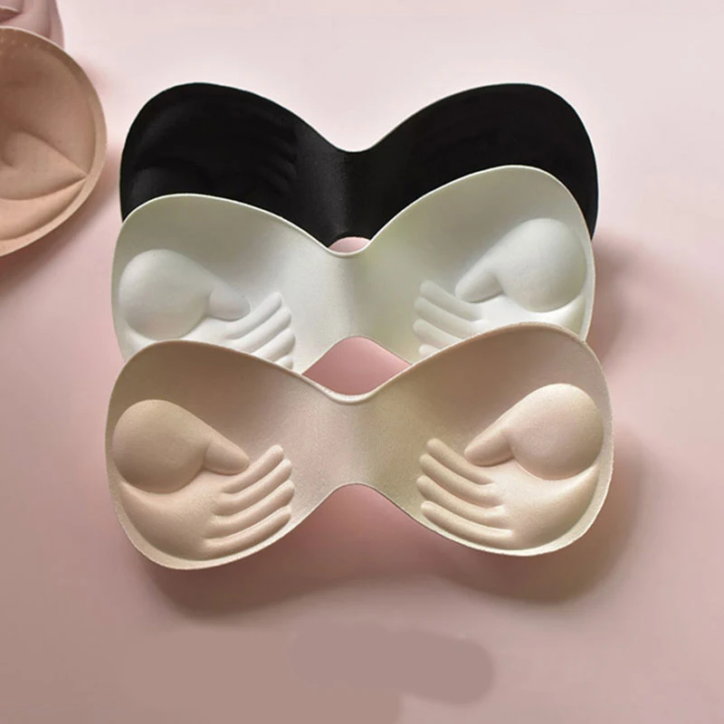 1 Pair Bikini Bra Pad Full Caps Chest Push Up Insert Foam Pads for Swimsuit Padding Accessories Removeable Enhancer Bra Pads 1 pair 8cm sexy thick latex bra pads breast insert push up bra enhancer swimsuit bikini padded removeable chest accessories