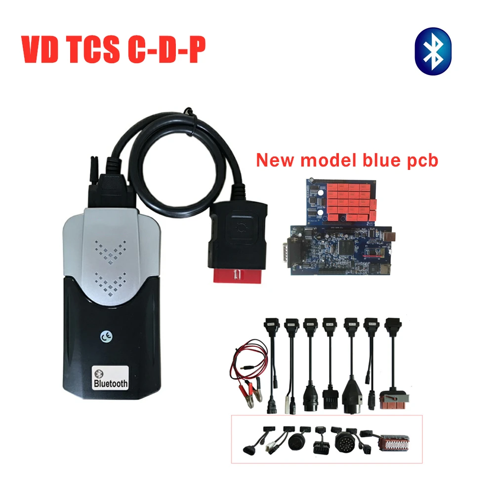 Лучшее качество! vd tcs c-d-p с синей платой vci с bluetooth 2016R0 keygen для автомобилей и грузовиков obd2 диагностический инструмент