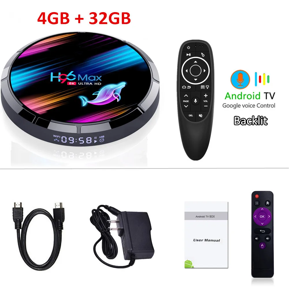 4GB32GB add G10S H96 MAX X3 8K Amlogic S905X3 Smart Android 9,0 tv BOX 4 Гб ram 128 ГБ 2,4 ГБ/5G Wifi 1000M BT4.0 4K медиаплеер H96 MAX телеприставка - Цвет: 4GB32GB add G10S