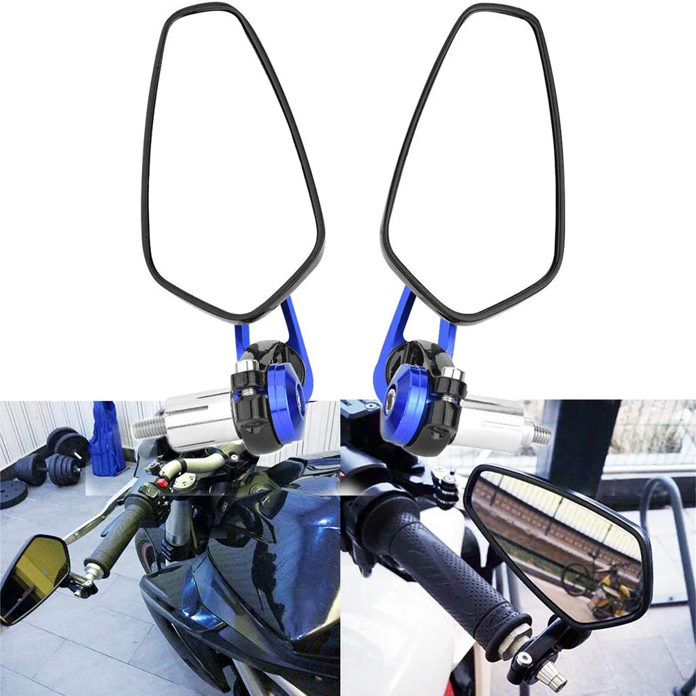 

1pair Motorcycle Rearview Side Mirrors Universal 7/8" 22mm Handle Bar End Motorbike Rear View Mirror