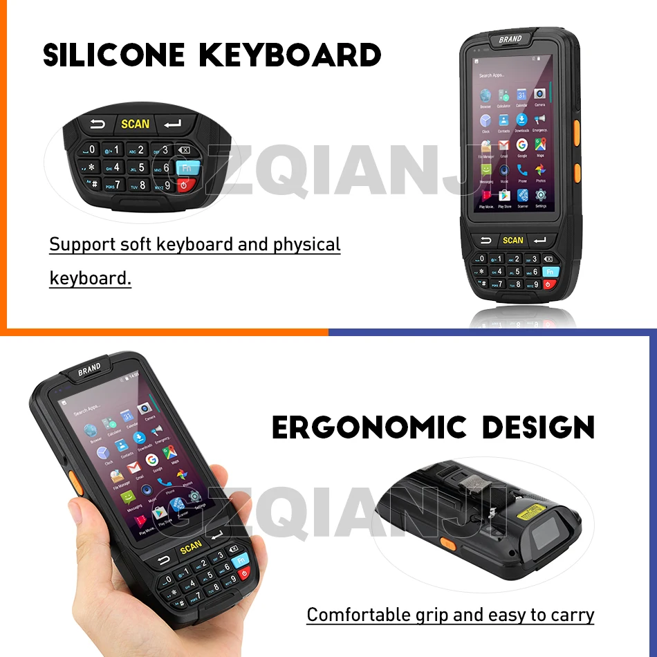PDA сканер штрих-кода 1D 2D Bluetooth Android портативный терминал прочный PDA беспроводной мобильный 1D сканер штрих-кода коллектор данных