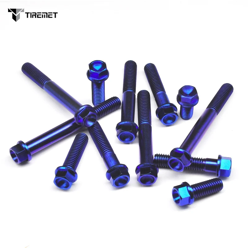 Bullone M8 Per Applicazioni Sportive Bullone In Titanio M8x45 Mm Con Testa Esagonale E Flangia - Passo 1.25, Per Moto E Meccanica Warhammer Bits