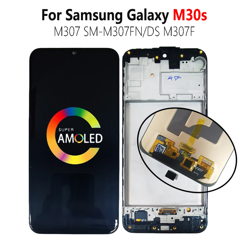 ЖК дисплей Super AMOLED M30s M307 для SAMSUNG Galaxy SM M307FN/DS M307F экран с сенсорным датчиком