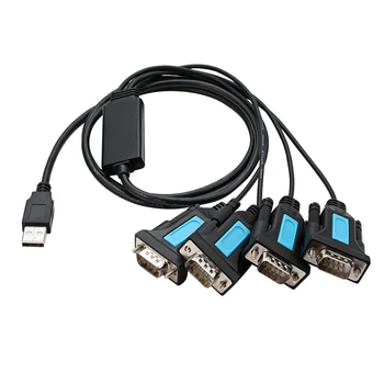

4 Port Professional USB to Serial RS232 DB9 Adapter Converter Cable 9-Pin Male to Male for PL2303 Computer Printer