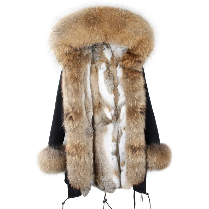 Пальто и куртки с натуральным мехом, женская зимняя парка, куртка с натуральным мехом, abrigos mujer invierno, меховые пальто с большим воротником