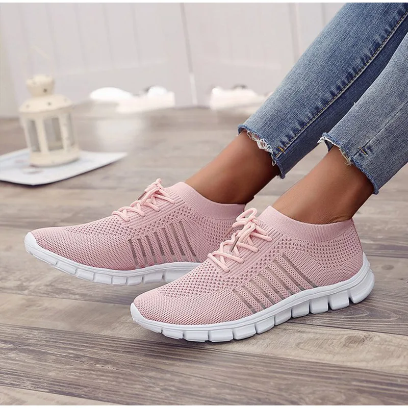Zapatillas de deporte ligeras transpirables para mujer, zapatos vulcanizados para primavera y otoño, informales, planas, novedad de 2021