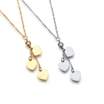 

High Quality Colier Heart Necklace Silver/Gold Color Stainless Steel Choker Necklace for Women Jewelry collier femme 2020