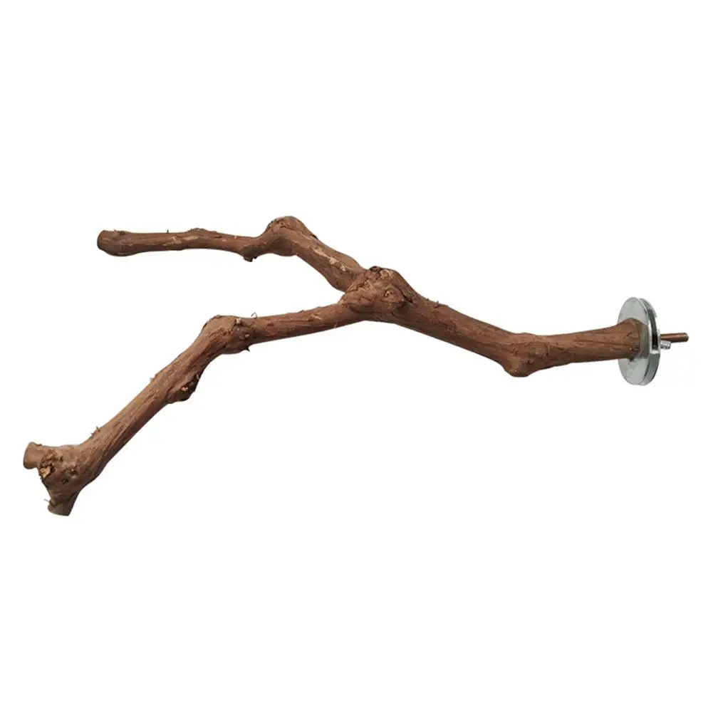 Split LanLan Pet Parrot Bird Standing Stick Wild Grape Wood Pole Claw Grinding Toy - Цвет: Split