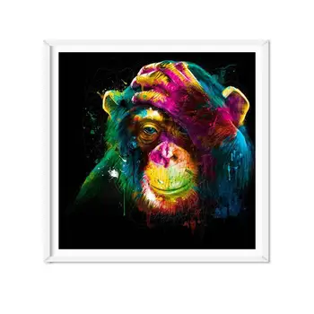 

Inkjet Painted Monkey Oil Paintings Canvas Cool Wall Art for Living Room Home Wall Decor Animals Pictures for Kids Room Decor