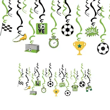 

24pcs Birthday Party Decoration Happy Birthday Hanging Swirls Soccer Football Party Birthday Party Kids Party Supplies