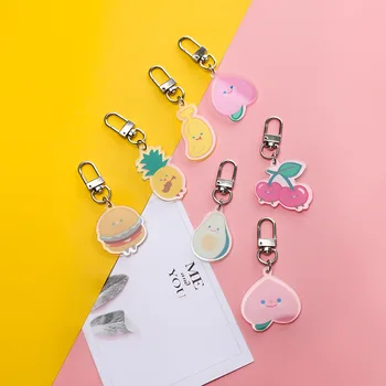 

2020 South Korea Trf Web Celebrity Pendant Key Chain Fruit Acrylic Cute Family Keychain Super Cute Instagram With Keyring