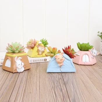 

Animal Flower Pots elephant corgi fox bunny sheep Succulent Planter Ornament Office Desktop Decoration Gifts