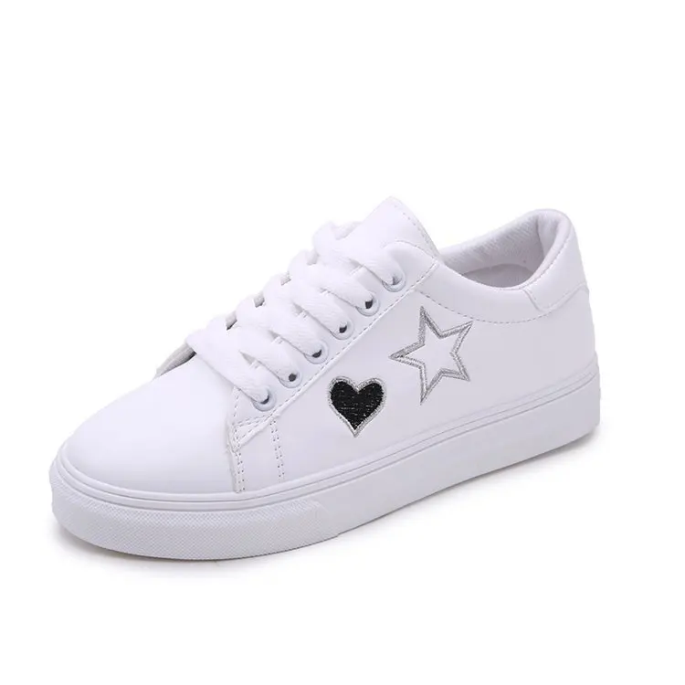 

Women Sneakers Pu Leather Breathble Vulcanized Shoes Woman Platform Lace Up Casual White Shoes Tenis Feminino Zapatos De Mujer