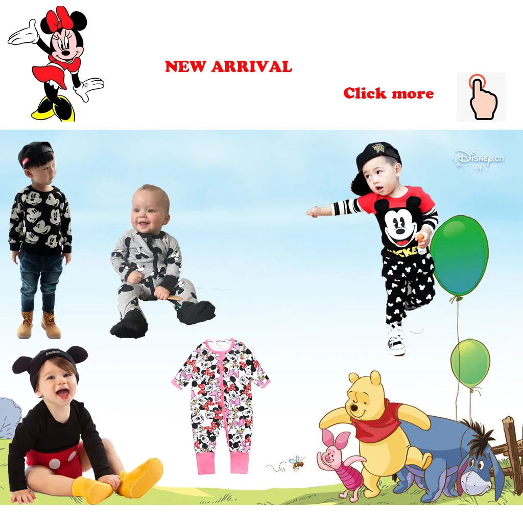 Детские комбинезоны с Микки Маусом; одежда для маленьких мальчиков; одежда с Минни для маленьких девочек; детская одежда с Микки; roupas bebes; комбинезон для новорожденных