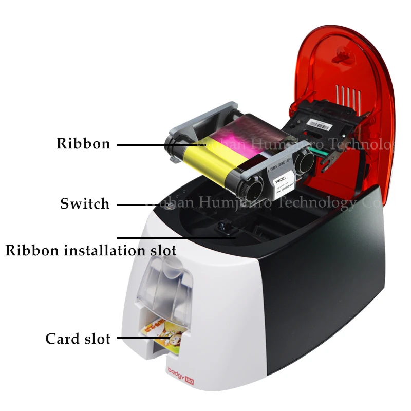 Evolis Badgy100/200 Color Desktop ID Card Printers Single-sided Plastic PVC  ID Card Printer with one YMCKO Ribbon AliExpress