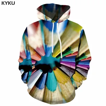 

KYKU 3d Hoodies Colorful Hoodie Men Psychedelic 3d Printed Art Hoodie Print Leisure Sweatshirt Printed Hooded Casual
