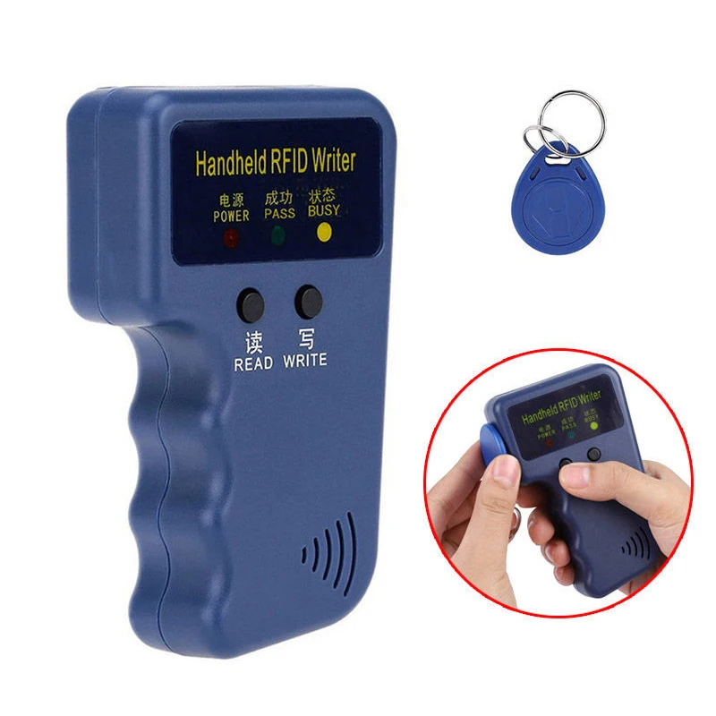 RFID Duplicator Card Reader 125KHz EM4100 Video Programmer Writer T5577 Repetitive Wipe type Writer 125K Handheld ID Keychain rfid card writer