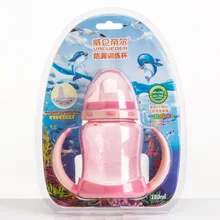Wei lun сеульские розовые детские чашки с двойной ручкой на присоске, детские чашки, тренировочное стекло
